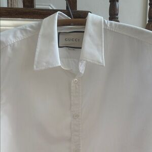 Gucci White Men's Dress Shirt with Point Collar, unisex xs